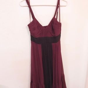 BCBG Max Azria Maroon Silk Dress